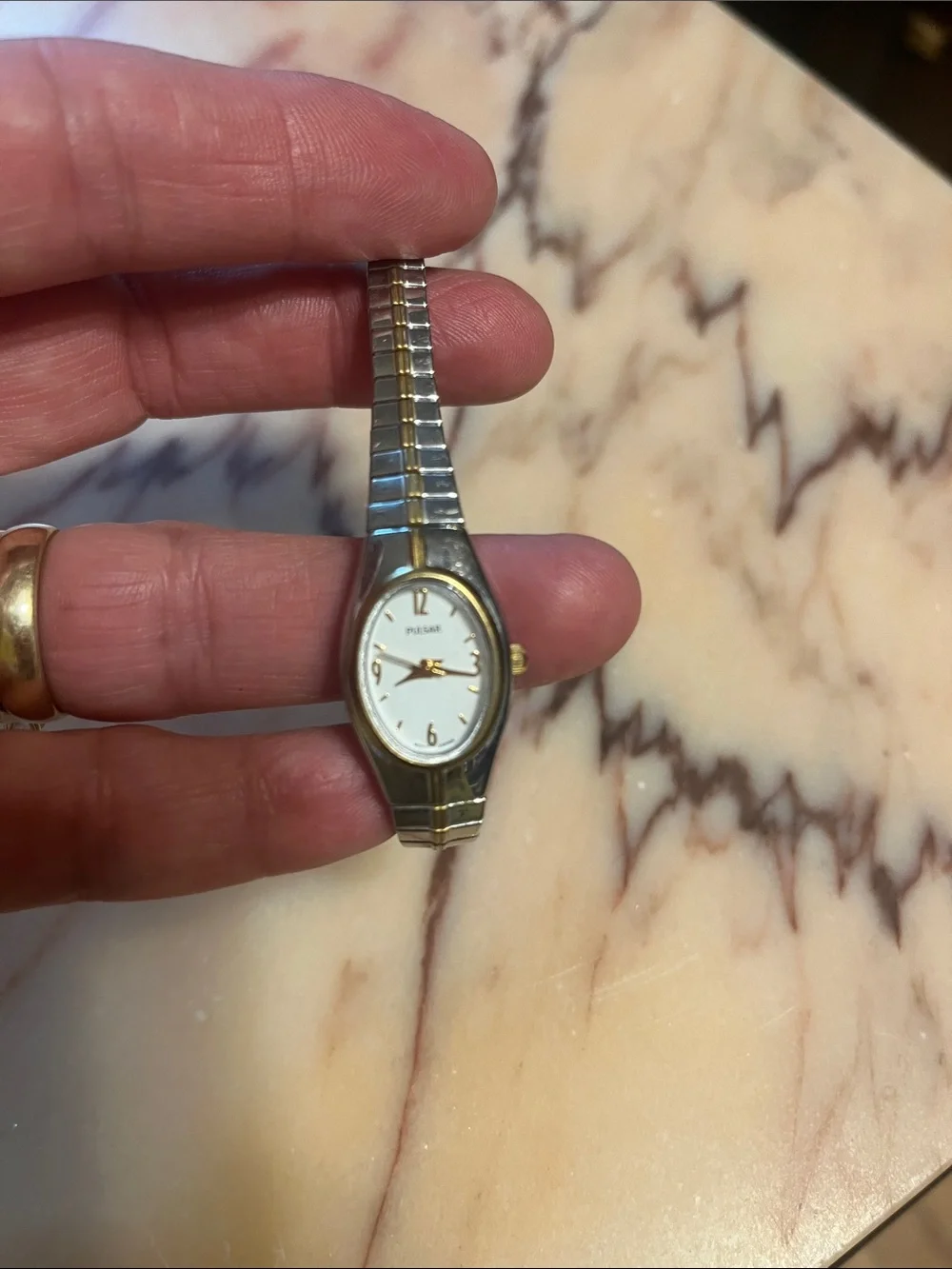 Pulsar Women's Two-Tone Slim Bracelet Watch - Silver & Gold stretch band